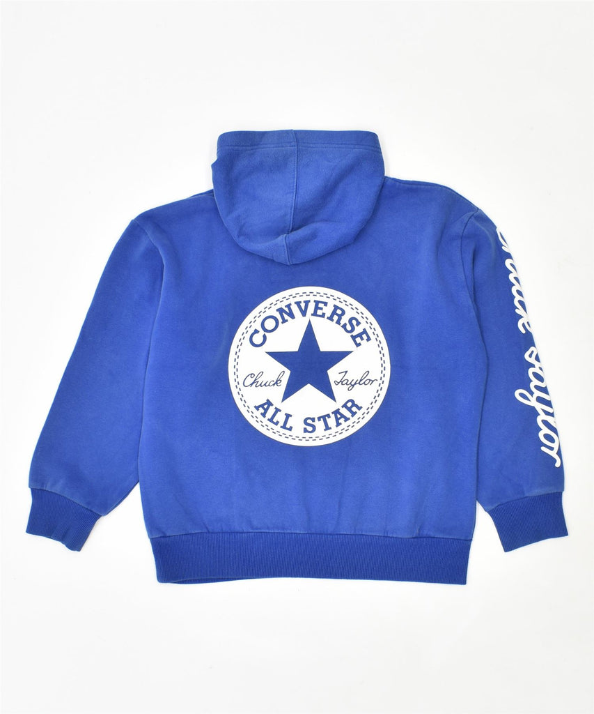 CONVERSE Boys Graphic Hoodie Jumper 10-11 Years Medium Blue Cotton | Vintage | Thrift | Second-Hand | Used Clothing | Messina Hembry 