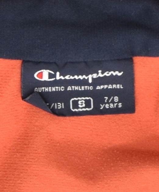 CHAMPION Boys Graphic Tracksuit Top Jacket 7-8 Years Orange Polyester | Vintage | Thrift | Second-Hand | Used Clothing | Messina Hembry 