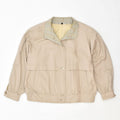 VINTAGE Womens Bomber Jacket EU 44 Large Beige Viscose | Vintage | Thrift | Second-Hand | Used Clothing | Messina Hembry 