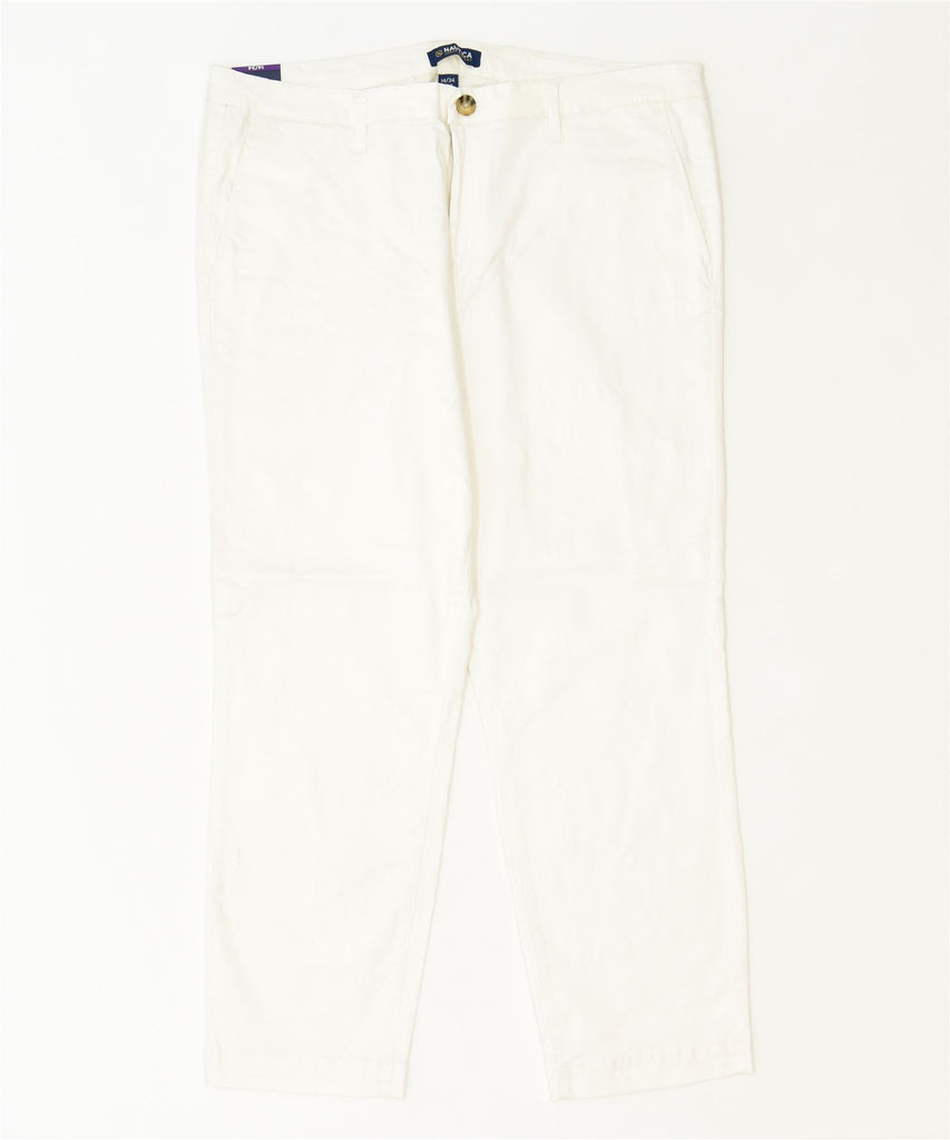 NAUTICA Womens Slim Chino Trousers US 14 2XL W36 L27 White Cotton Classic | Vintage | Thrift | Second-Hand | Used Clothing | Messina Hembry 