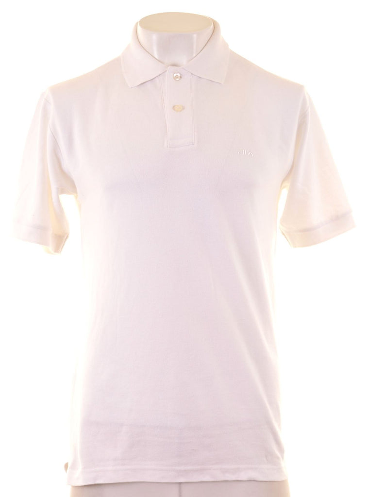 FILA Mens Polo Shirt IT 48 Small White Cotton - Second Hand & Vintage Designer Clothing - Messina Hembry