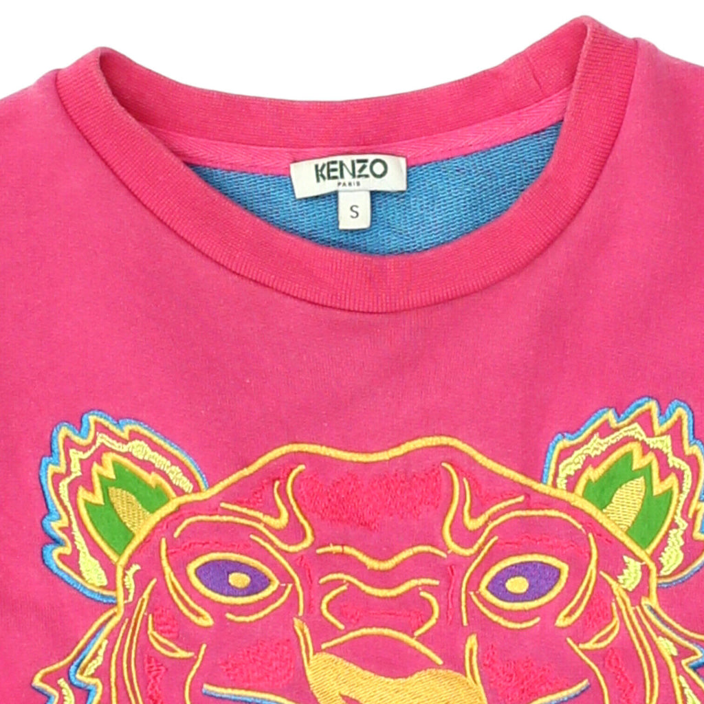 Kenzo Womens Pink Embroidered Tiger Sweatshirt | Vintage High End Designer VTG | Vintage Messina Hembry | Thrift | Second-Hand Messina Hembry | Used Clothing | Messina Hembry 