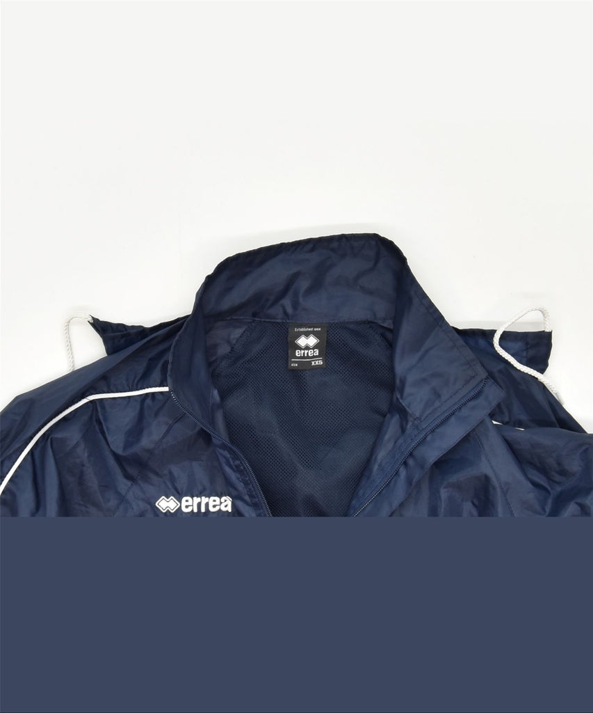 ERREA Mens Hooded Rain Jacket UK 34 2XS Navy Blue Polyester Sports | Vintage | Thrift | Second-Hand | Used Clothing | Messina Hembry 