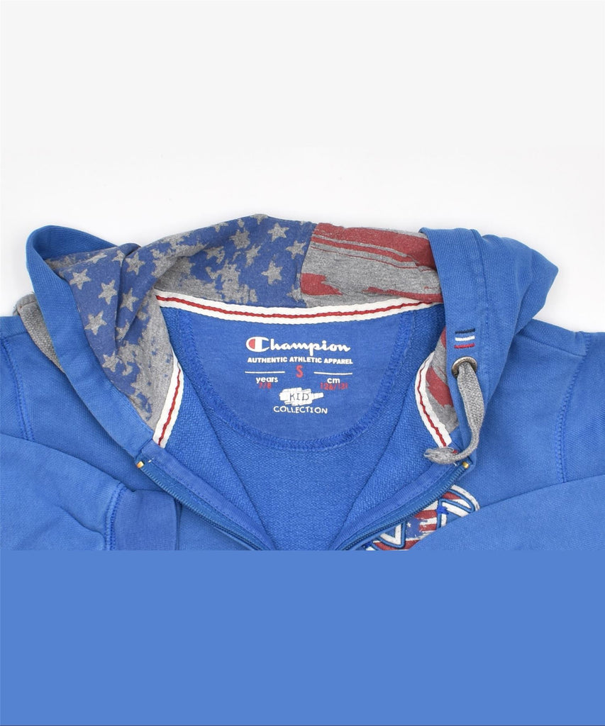 CHAMPION Boys Zip Hoodie Sweater 7-8 Years Small Blue Cotton | Vintage | Thrift | Second-Hand | Used Clothing | Messina Hembry 