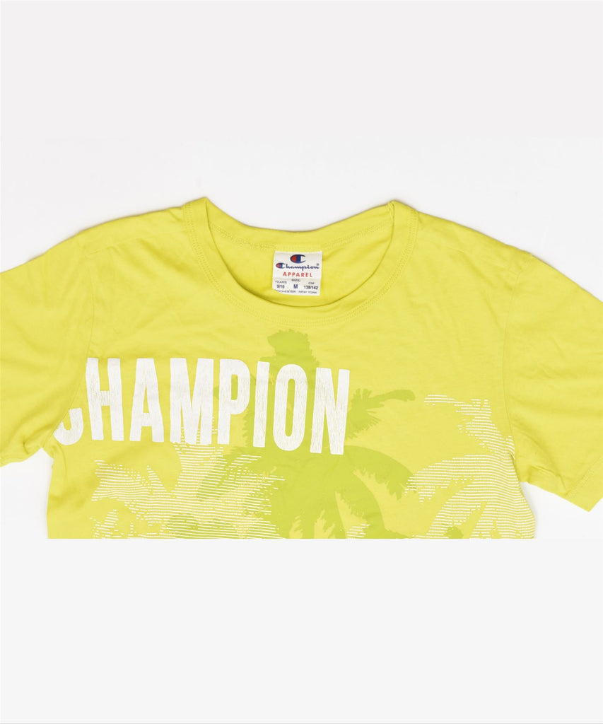 CHAMPION Boys Graphic T-Shirt Top 9-10 Years Medium Yellow Cotton | Vintage | Thrift | Second-Hand | Used Clothing | Messina Hembry 