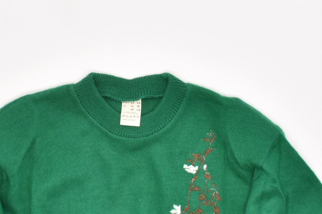 VINTAGE Womens Crew Neck Jumper Sweater UK 14/16 Large Green Acrylic | Vintage | Thrift | Second-Hand | Used Clothing | Messina Hembry 