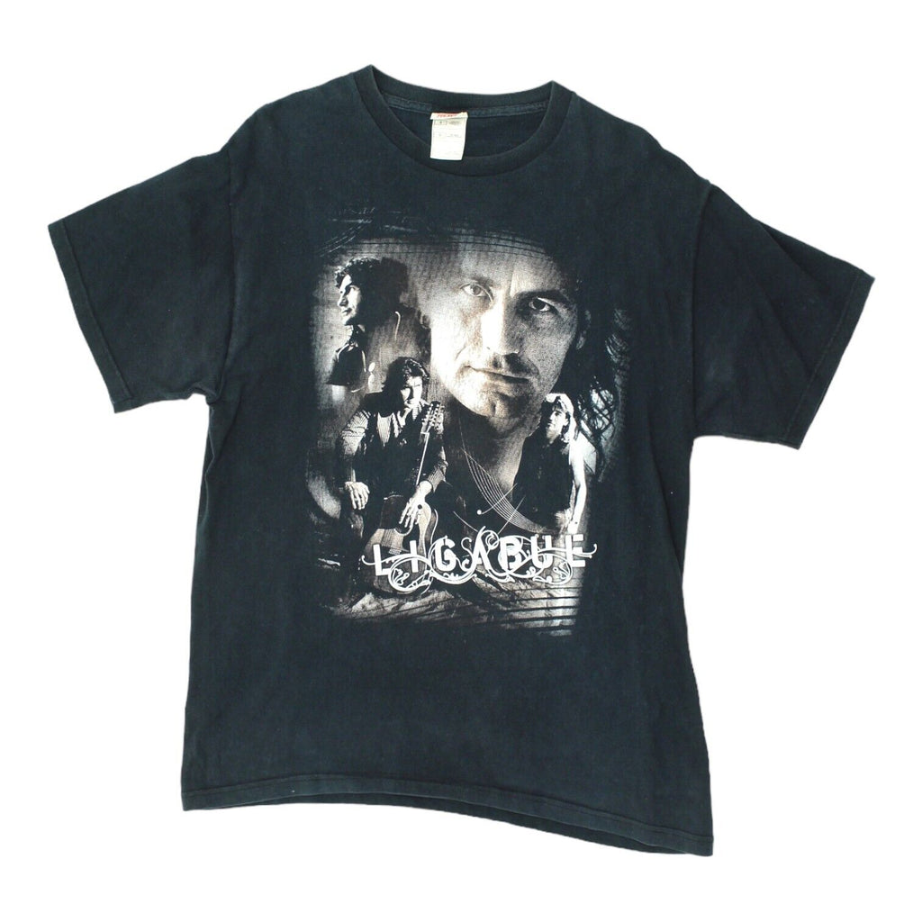 Luciano Ligabue Rome Milan Shows Mens Black Tshirt | Vintage Italian Music VTG | Vintage Messina Hembry | Thrift | Second-Hand Messina Hembry | Used Clothing | Messina Hembry 