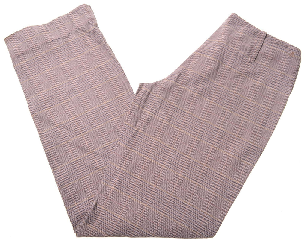 REPLAY Womens Casual Trousers W28 L31 Brown Check Cotton Straight - Second Hand & Vintage Designer Clothing - Messina Hembry