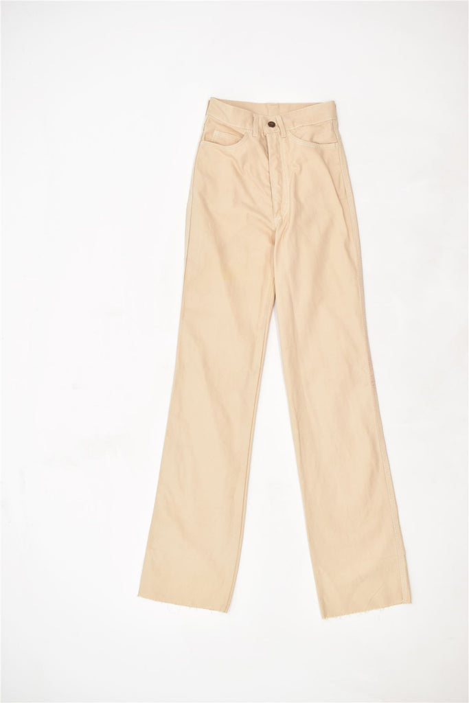 GULP Womens High Waist Casual Trousers IT 40 Small W24 L34 Beige Cotton | Vintage | Thrift | Second-Hand | Used Clothing | Messina Hembry 