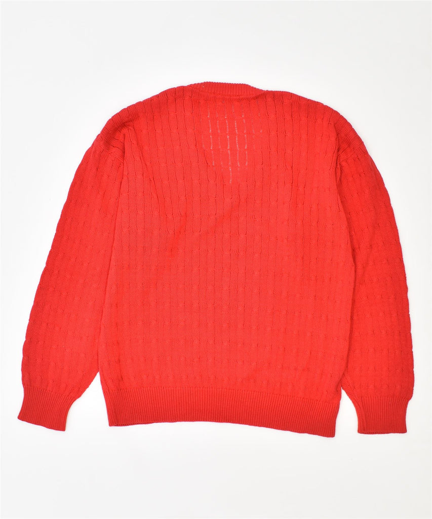 VINTAGE Mens V-Neck Jumper Sweater IT 50 Medium Red | Vintage | Thrift | Second-Hand | Used Clothing | Messina Hembry 