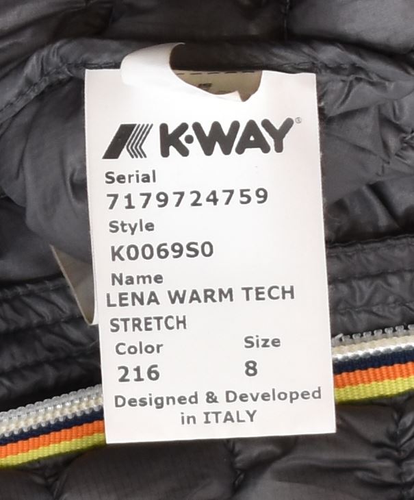 K-WAY Girls Padded Jacket 7-8 Years Grey Polyamide | Vintage | Thrift | Second-Hand | Used Clothing | Messina Hembry 