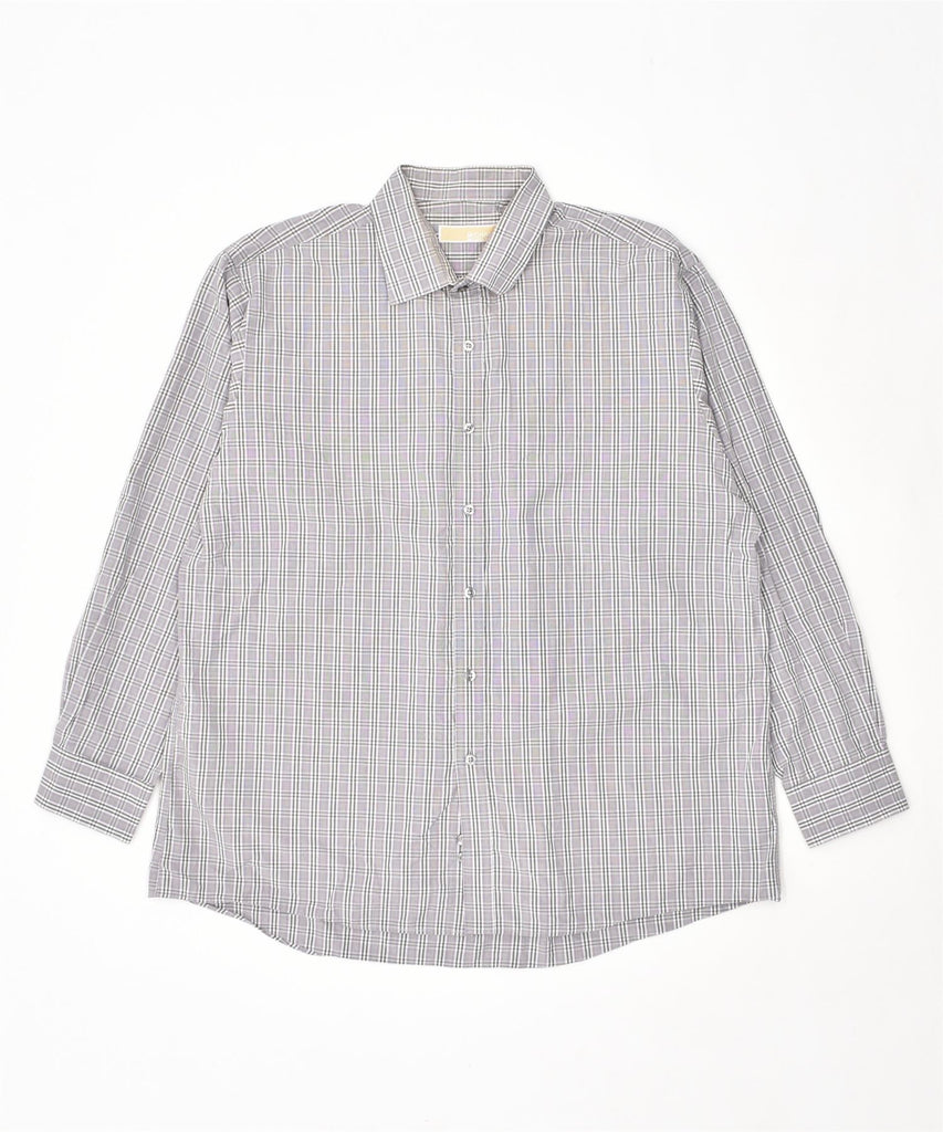 MICHAEL KORS Mens Shirt Size 17 1/2 XL Off White Check | Vintage | Thrift | Second-Hand | Used Clothing | Messina Hembry 