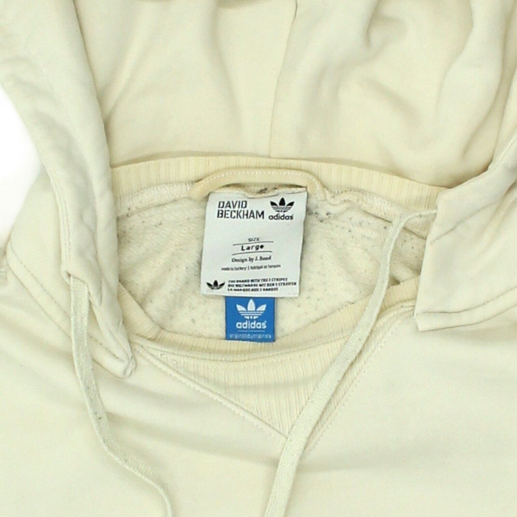 Adidas Originals x David Beckham Mens Off White Pullover Hoodie | VTG Sportswear | Vintage Messina Hembry | Thrift | Second-Hand Messina Hembry | Used Clothing | Messina Hembry 