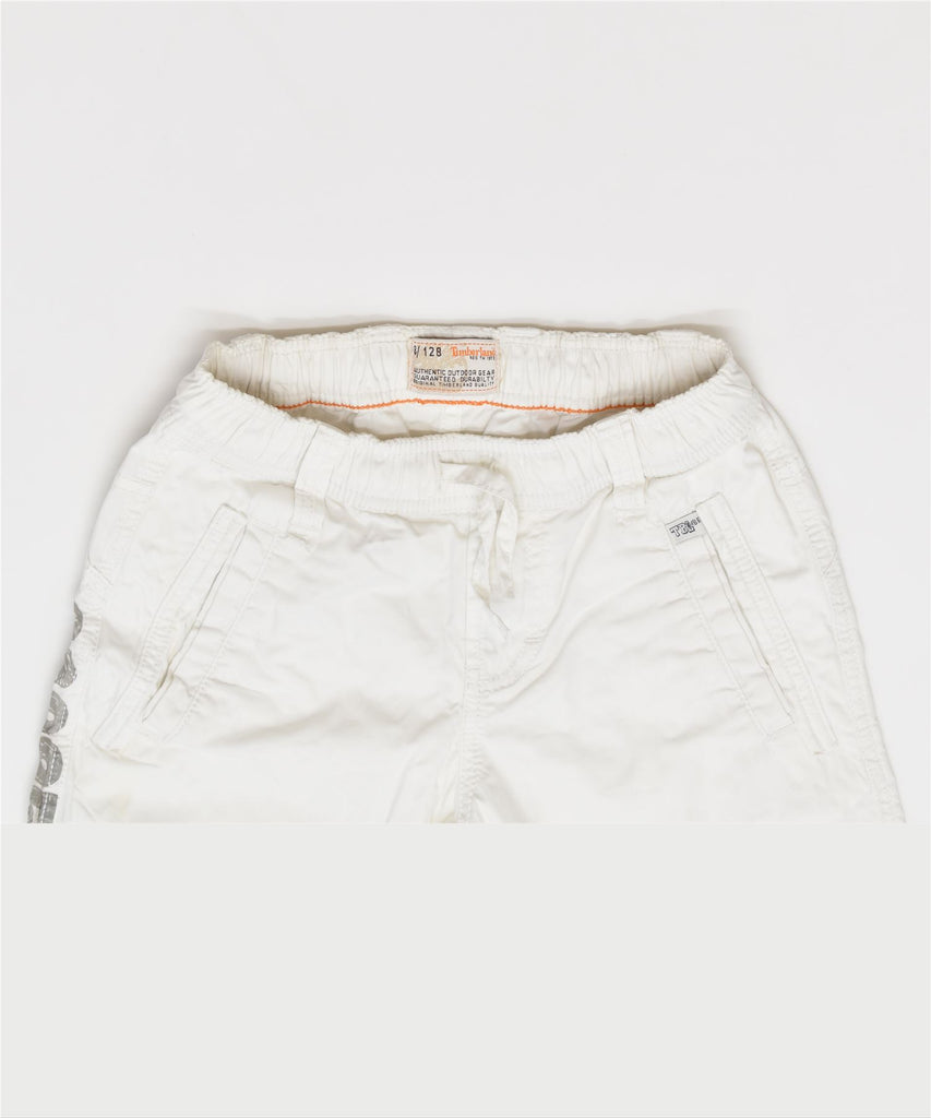 TIMBERLAND Boys Straight Capri Trousers 7-8 Years W24 L12 White Cotton | Vintage | Thrift | Second-Hand | Used Clothing | Messina Hembry 