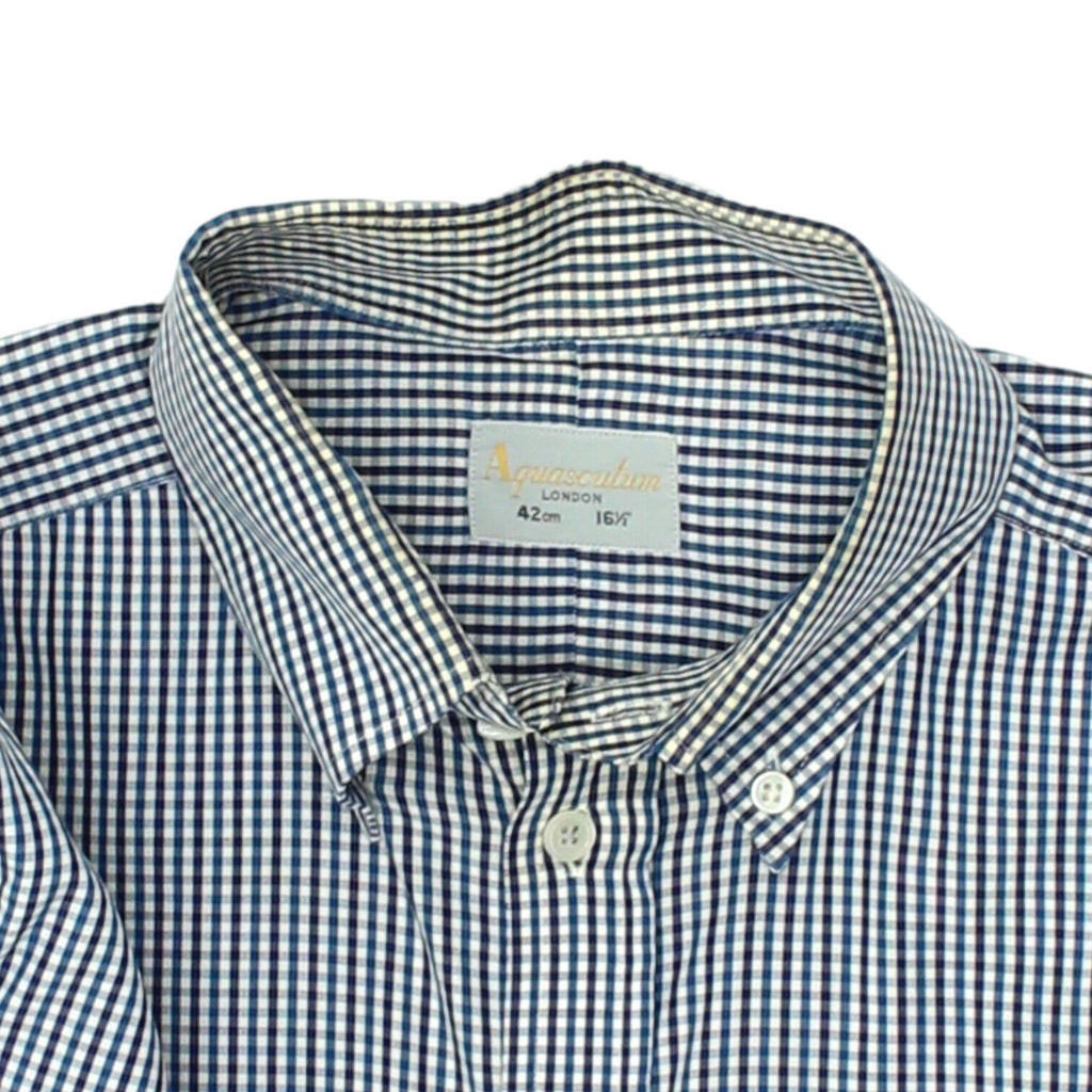 Aquascutum Blue White Red Gingham Button Down Shirt | Vintage High End Designer | Vintage Messina Hembry | Thrift | Second-Hand Messina Hembry | Used Clothing | Messina Hembry 