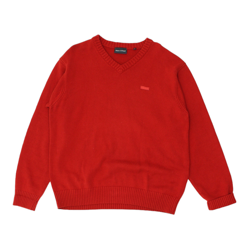 Marc O'Polo Mens Red Cotton Knit Jumper | Vintage High End Designer Sweater VTG | Vintage Messina Hembry | Thrift | Second-Hand Messina Hembry | Used Clothing | Messina Hembry 