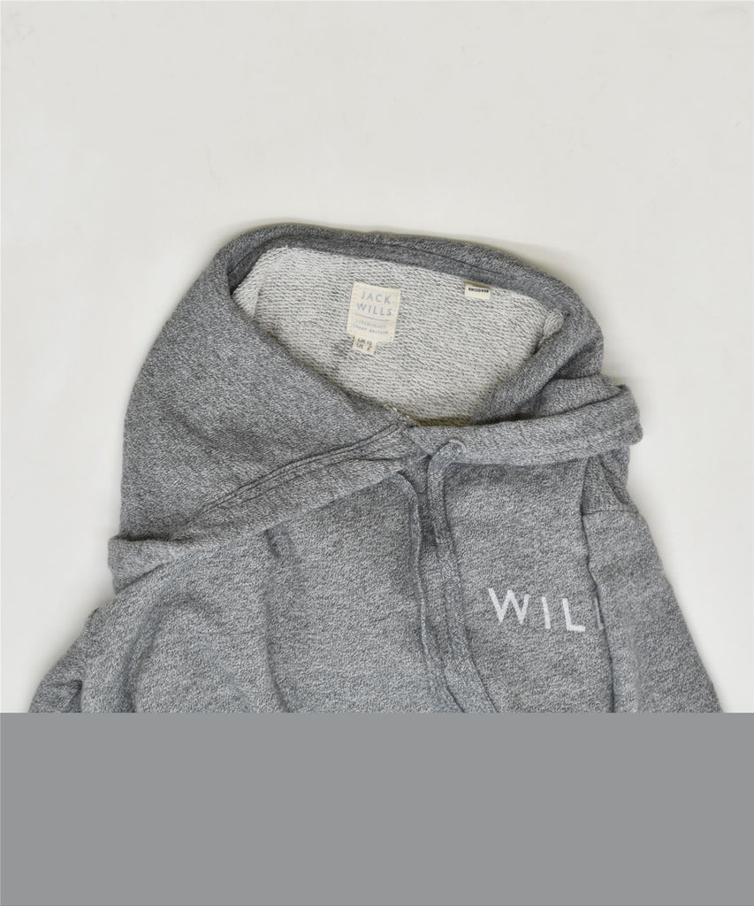 JACK WILLS Womens Hoodie Jumper UK 10 Small Grey Cotton | Vintage | Thrift | Second-Hand | Used Clothing | Messina Hembry 