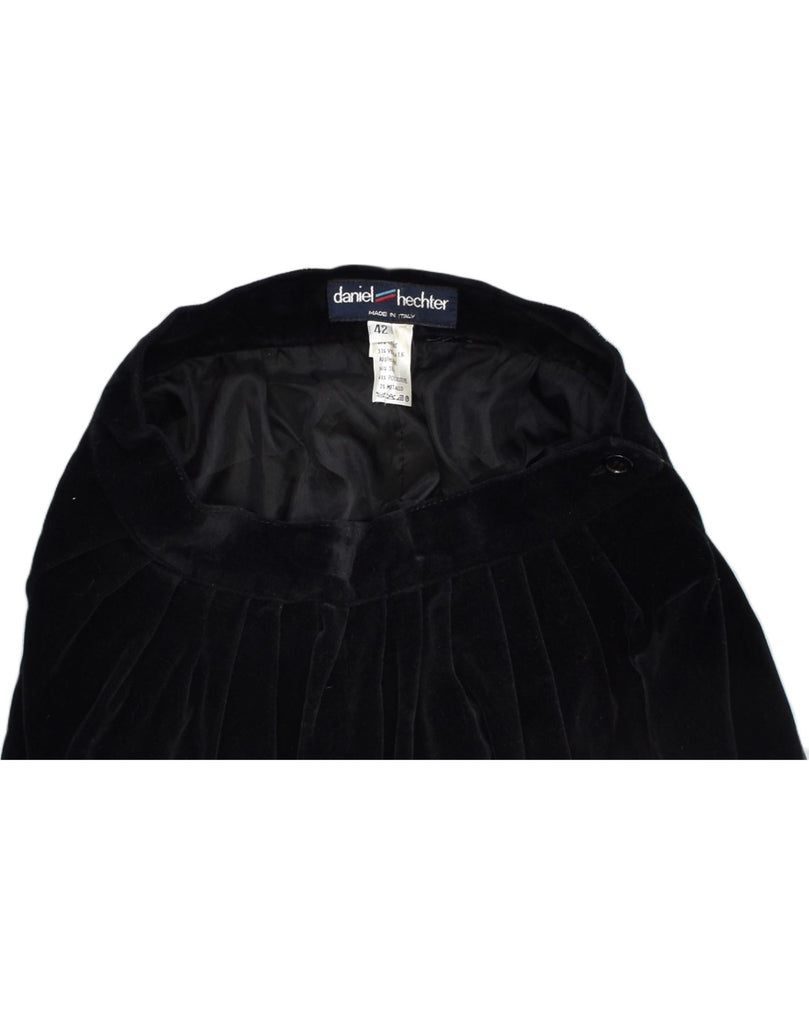 DANIEL HECHTER Womens High Waist Flared Skirt IT 42 Medium W25 Black | Vintage | Thrift | Second-Hand | Used Clothing | Messina Hembry 