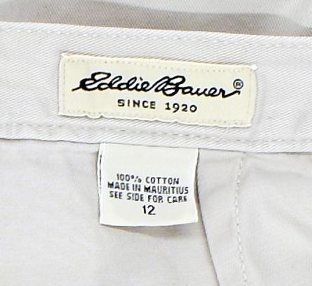 EDDIE BAUER Womens Chino Shorts UK 12 W30 Grey Cotton | Vintage | Thrift | Second-Hand | Used Clothing | Messina Hembry 