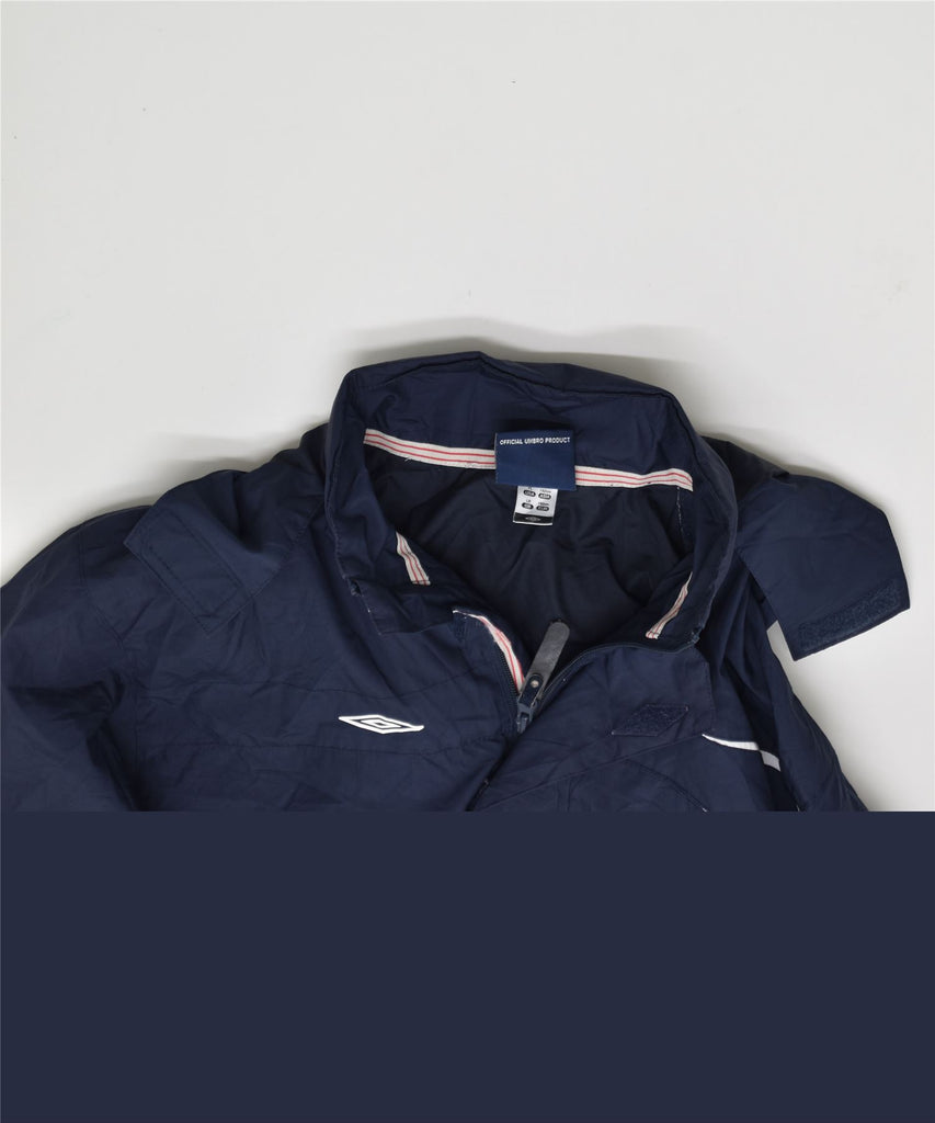 UMBRO Boys Hooded Windbreaker Jacket 9-10 Years Large Navy Blue Polyester | Vintage | Thrift | Second-Hand | Used Clothing | Messina Hembry 