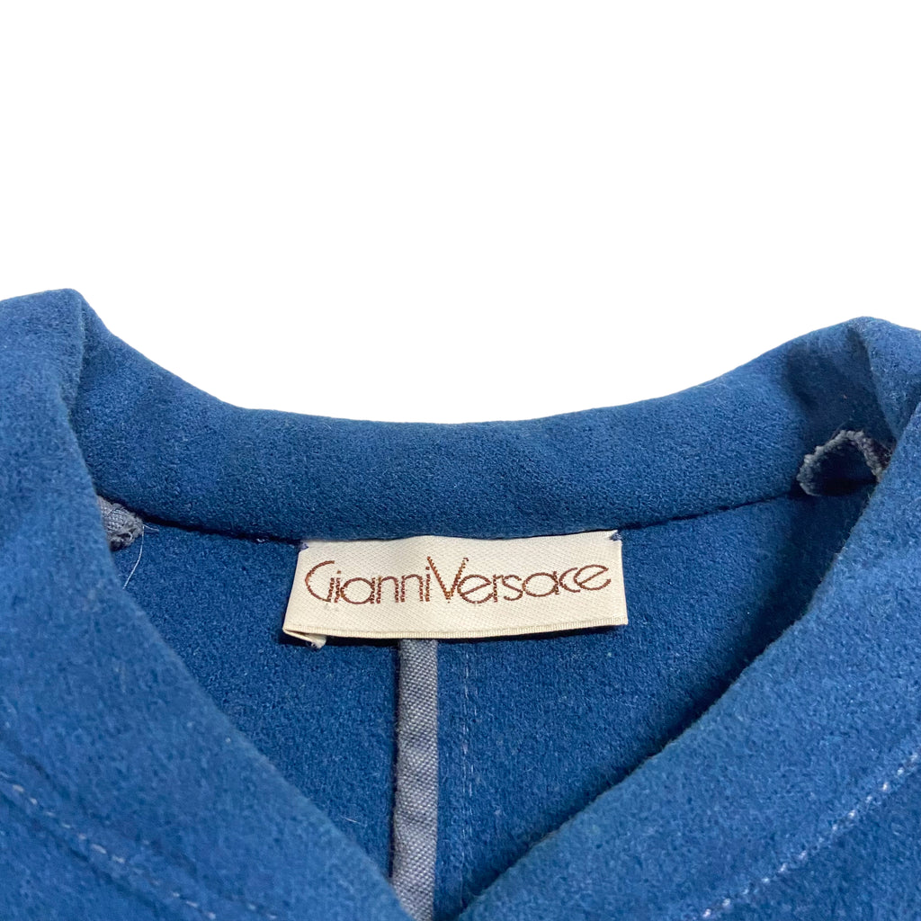 Gianni Versace Women's Wool Cashmere Coat | Vintage High End Designer Blue VTG | Vintage Messina Hembry | Thrift | Second-Hand Messina Hembry | Used Clothing | Messina Hembry 