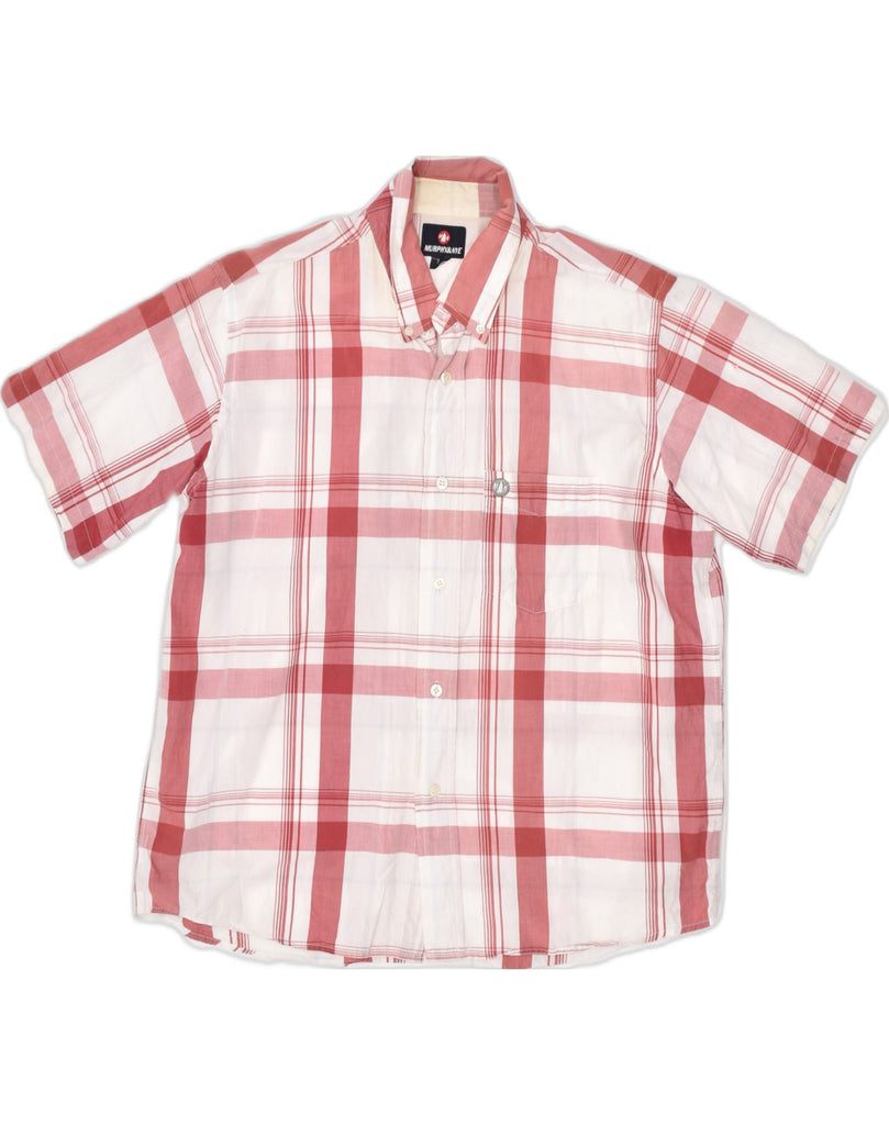 MURPHY & NYE Mens Short Sleeve Shirt Medium Red Check Cotton | Vintage | Thrift | Second-Hand | Used Clothing | Messina Hembry 