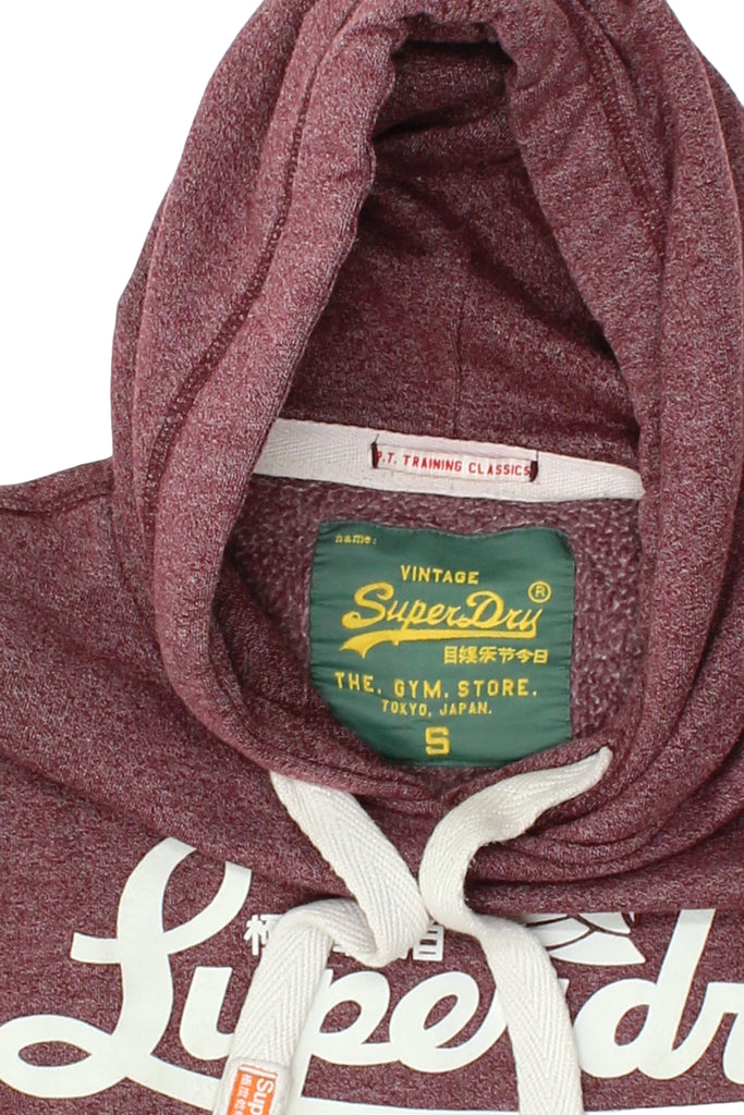 Superdry Hoodie | Vintage Designer Polyester Cotton Burgudy Red Hoody Small VTG | Vintage Messina Hembry | Thrift | Second-Hand Messina Hembry | Used Clothing | Messina Hembry 