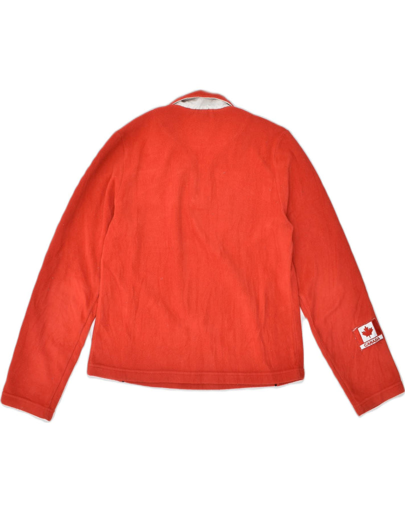 COLMAR Womens Zip Neck Fleece Jumper UK 12 Medium Red Polyester | Vintage | Thrift | Second-Hand | Used Clothing | Messina Hembry 