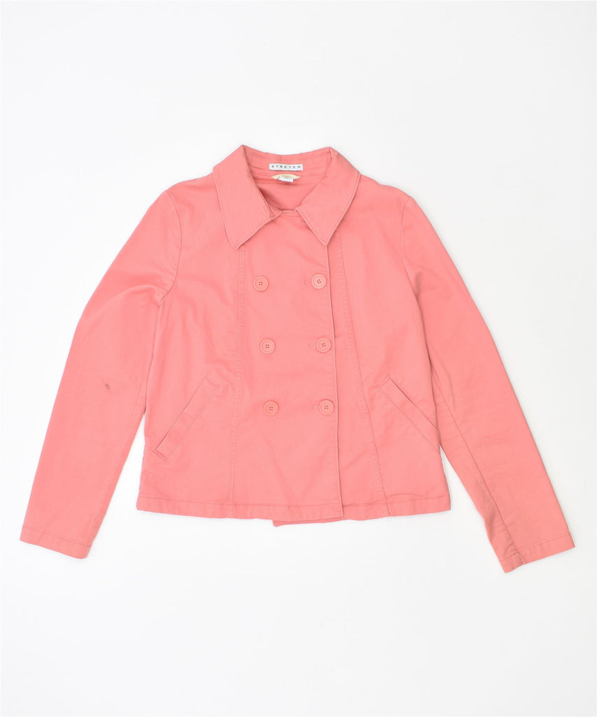 GAP Womens Double Breasted Blazer Jacket UK 12 Medium Pink Cotton | Vintage | Thrift | Second-Hand | Used Clothing | Messina Hembry 
