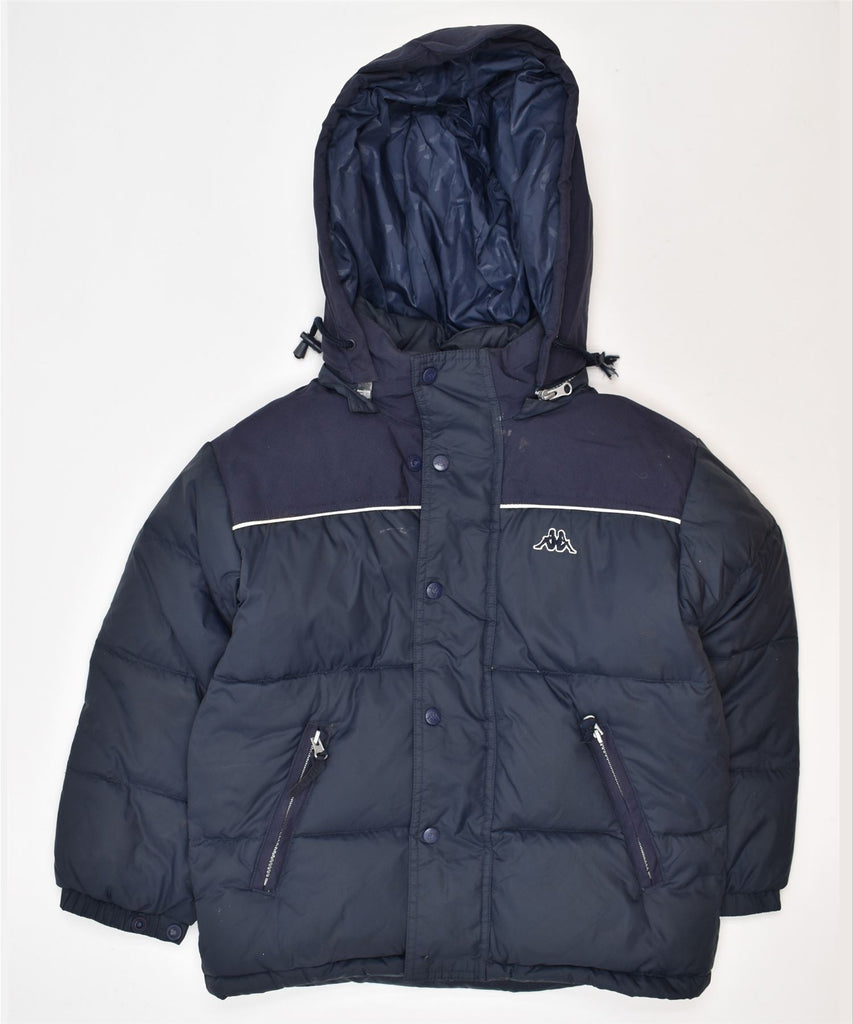 KAPPA Boys Hooded Padded Jacket 7-8 Years Navy Blue Nylon | Vintage | Thrift | Second-Hand | Used Clothing | Messina Hembry 