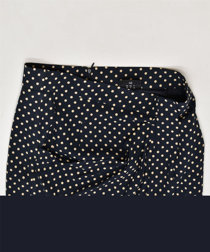 K.T. Womens Pencil Skirt UK 14 Medium W30 Navy Blue Polka Dot Vintage | Vintage | Thrift | Second-Hand | Used Clothing | Messina Hembry 