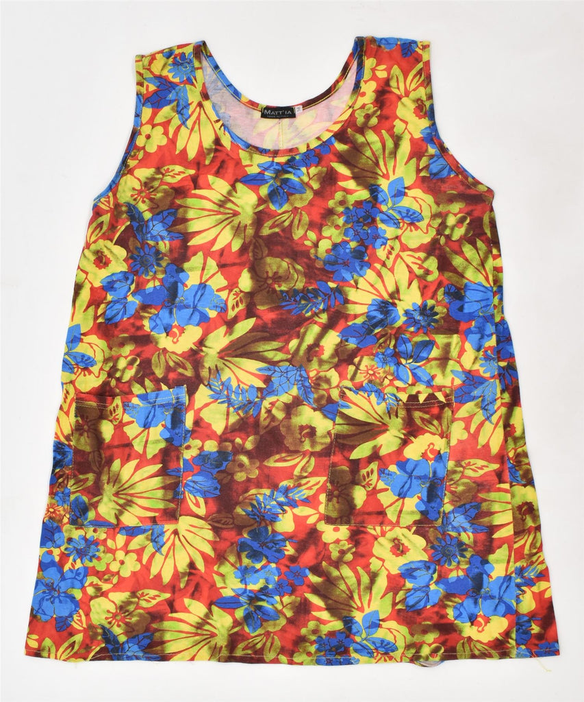 MATT'IA Womens Oversized Tunic Vest Top UK 12 Medium Multicoloured | Vintage | Thrift | Second-Hand | Used Clothing | Messina Hembry 