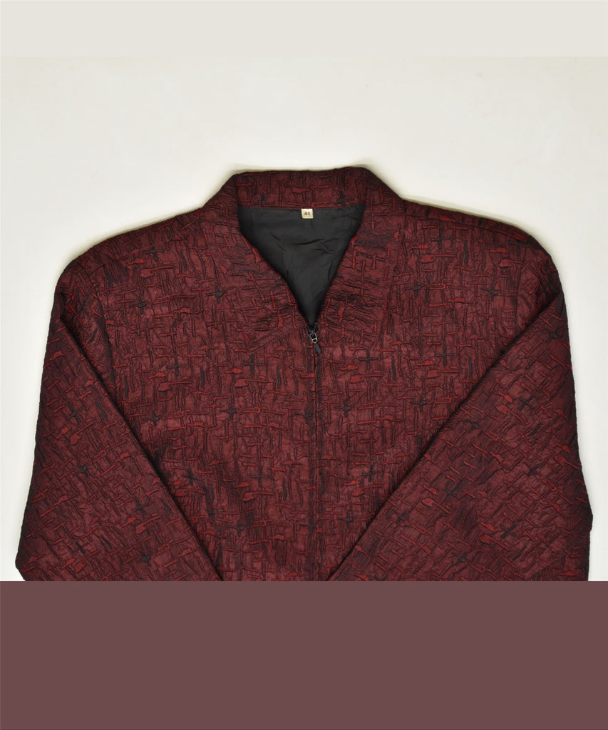 VINTAGE Womens Blazer Jacket EU 44 Large Burgundy Polyester | Vintage | Thrift | Second-Hand | Used Clothing | Messina Hembry 