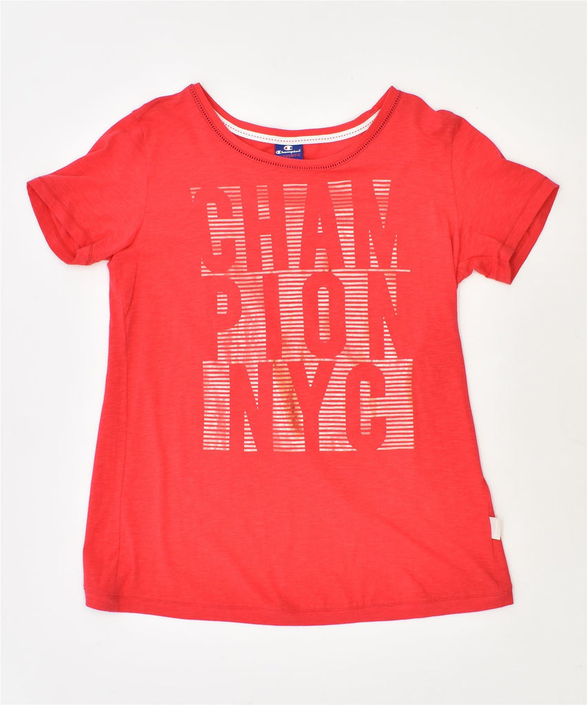 CHAMPION Womens Graphic T-Shirt Top UK 18 XL Pink Cotton | Vintage | Thrift | Second-Hand | Used Clothing | Messina Hembry 
