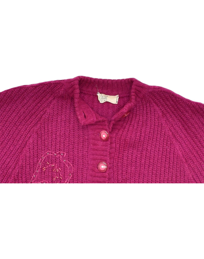 PAOLA NERI Womens Cardigan Sweater EU 42 Large Pink Acrylic | Vintage | Thrift | Second-Hand | Used Clothing | Messina Hembry 