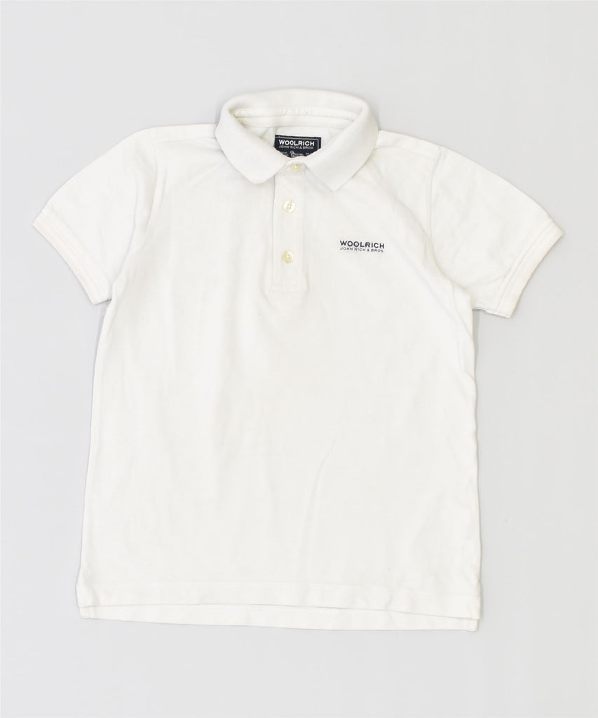 WOOLRICH Boys Polo Shirt 7-8 Years White Cotton | Vintage | Thrift | Second-Hand | Used Clothing | Messina Hembry 