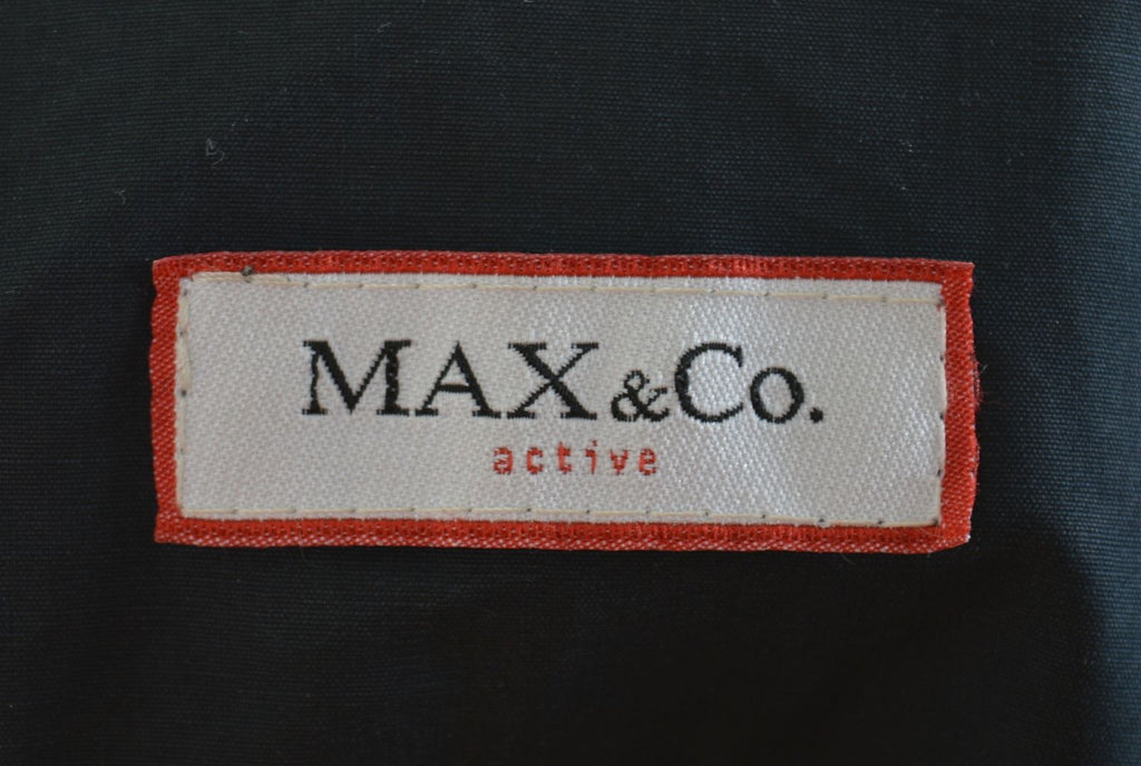MAX & CO. Womens Double Breasted Over Jacket UK 12 Medium Navy Blue Cotton - Second Hand & Vintage Designer Clothing - Messina Hembry