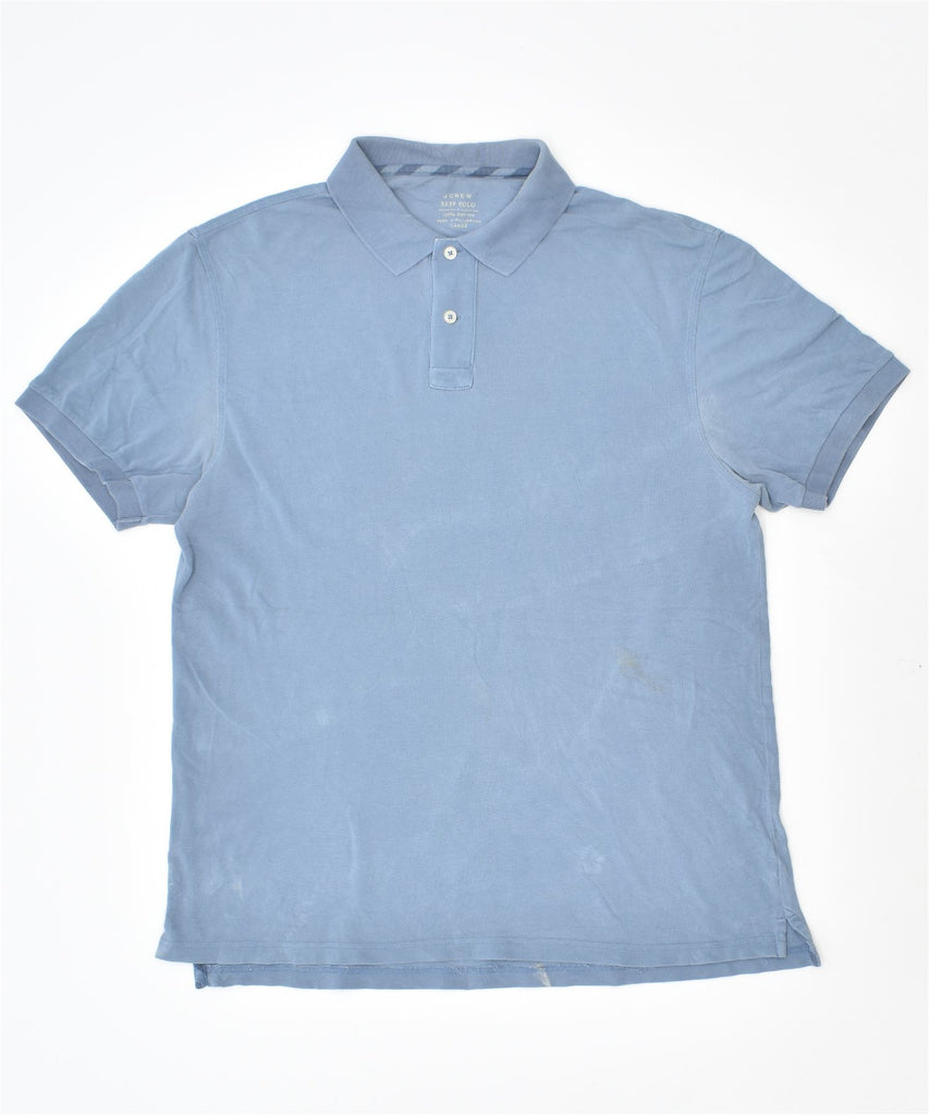 J. CREW Mens Polo Shirt Large Blue Cotton | Vintage | Thrift | Second-Hand | Used Clothing | Messina Hembry 