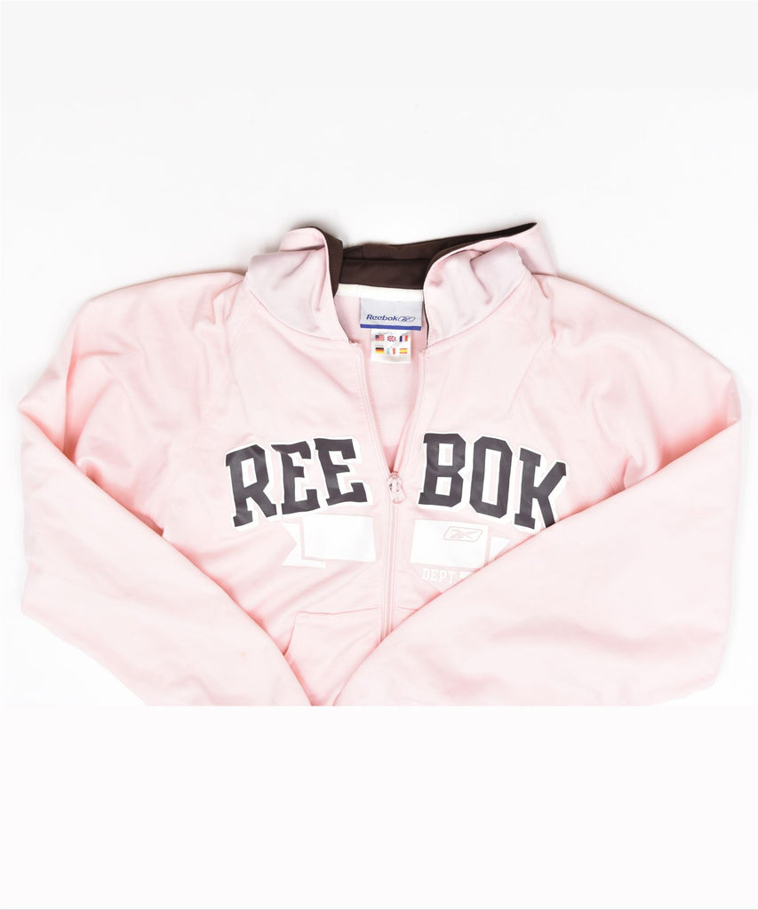 REEBOK Girls Zip Hoodie Sweater 11-12 Years Pink Polyester | Vintage | Thrift | Second-Hand | Used Clothing | Messina Hembry 