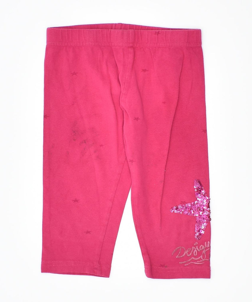 DESIGUAL Girls Leggings 3-4 Years Small Pink Cotton | Vintage | Thrift | Second-Hand | Used Clothing | Messina Hembry 