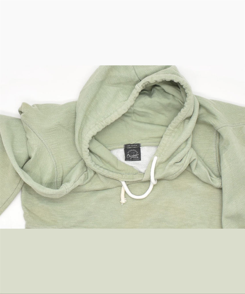 JACK & JONES Mens Graphic Hoodie Jumper Medium Green Cotton | Vintage | Thrift | Second-Hand | Used Clothing | Messina Hembry 