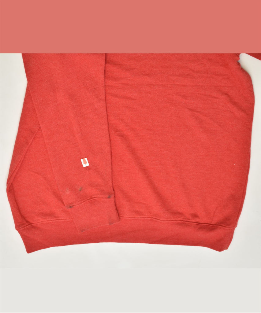 CHAPS Mens Zip Neck Sweatshirt Jumper Medium Red Cotton | Vintage | Thrift | Second-Hand | Used Clothing | Messina Hembry 