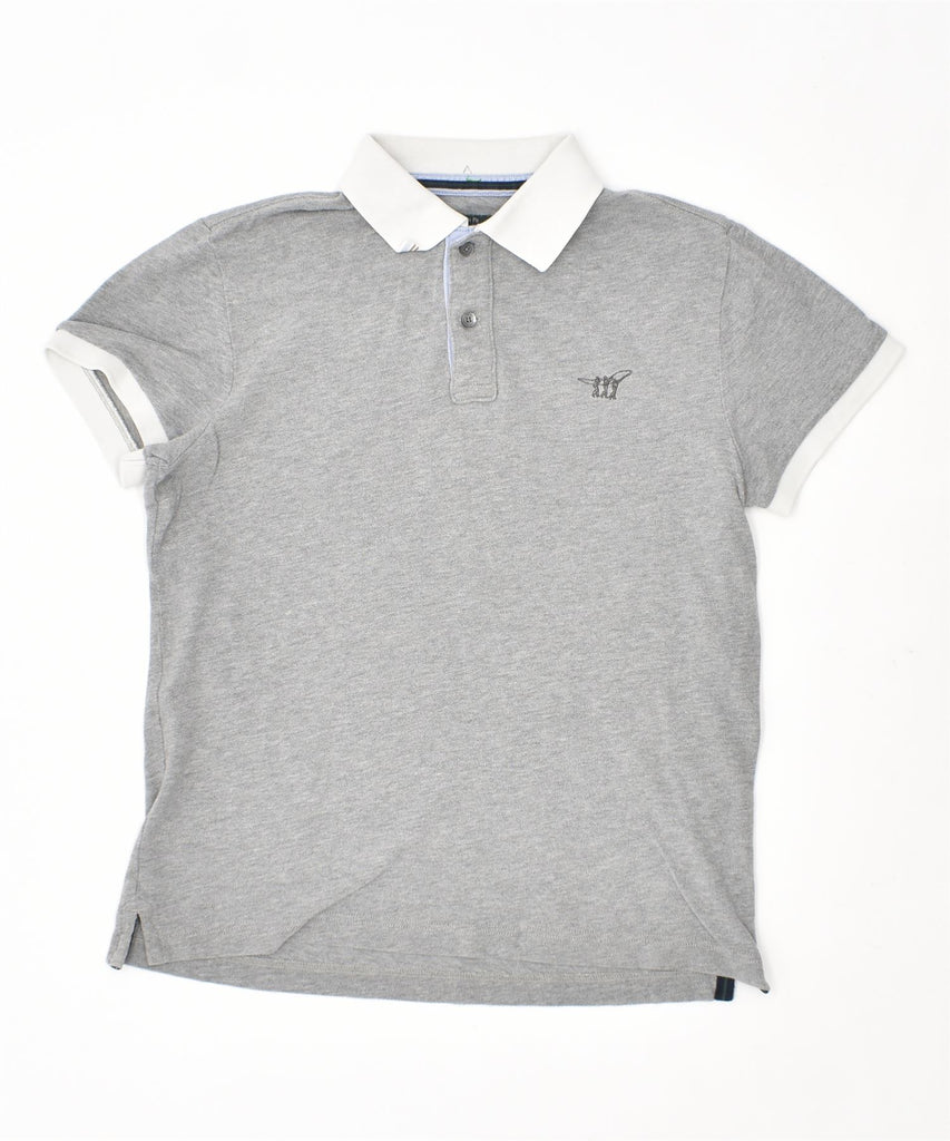 HENRY COTTONS Mens Slim Fit Polo Shirt Small Grey Cotton | Vintage | Thrift | Second-Hand | Used Clothing | Messina Hembry 