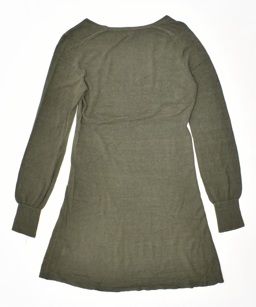 OASIS Womens Jumper Dress UK 10 Small Khaki Viscose | Vintage | Thrift | Second-Hand | Used Clothing | Messina Hembry 