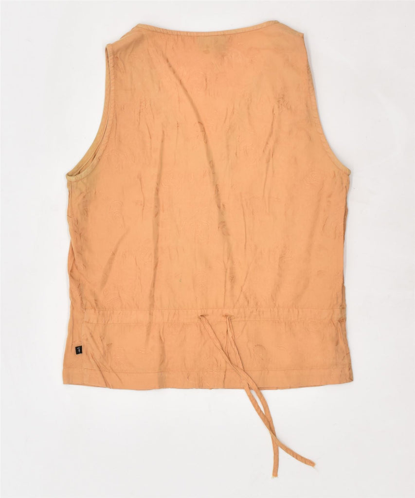 TRUSSARDI Womens Sleeveless Shirt UK 10 Small Orange Cotton | Vintage | Thrift | Second-Hand | Used Clothing | Messina Hembry 