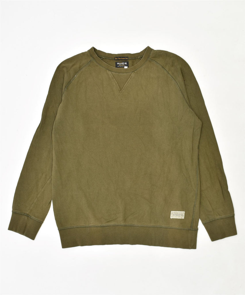 JACK & JONES Mens Sweatshirt Jumper Small Khaki Cotton | Vintage | Thrift | Second-Hand | Used Clothing | Messina Hembry 