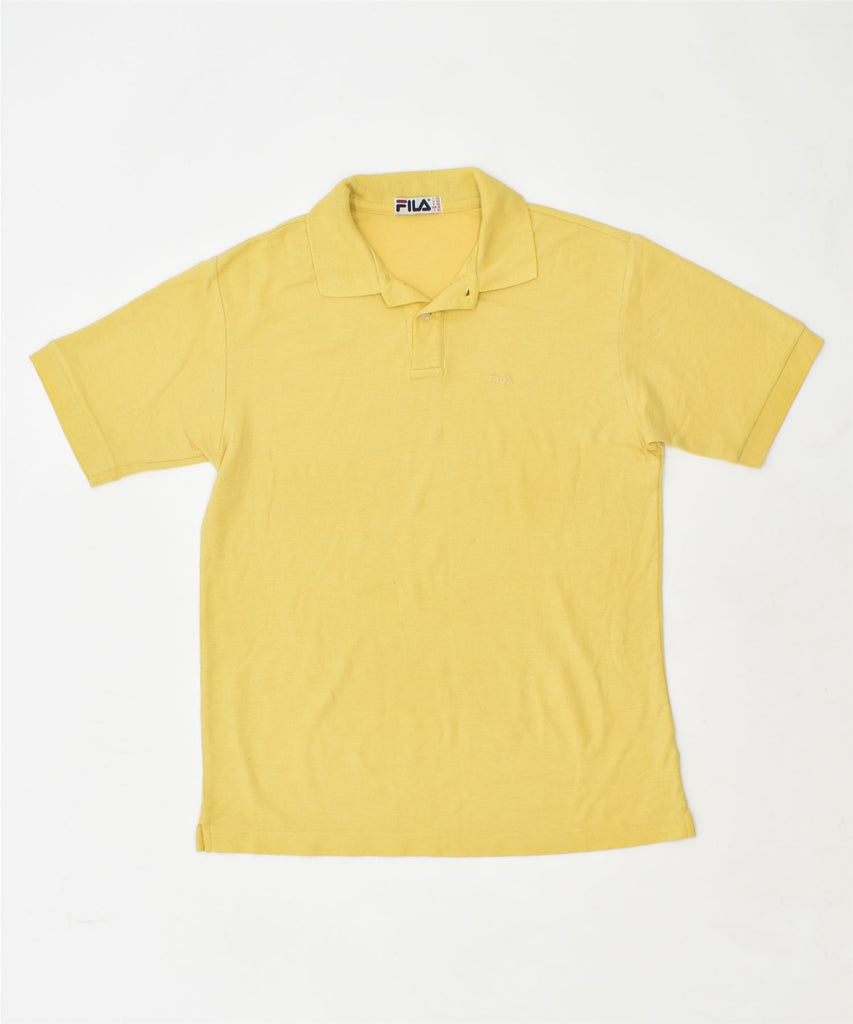 FILA Mens Polo Shirt IT 50 Medium Yellow Cotton | Vintage | Thrift | Second-Hand | Used Clothing | Messina Hembry 