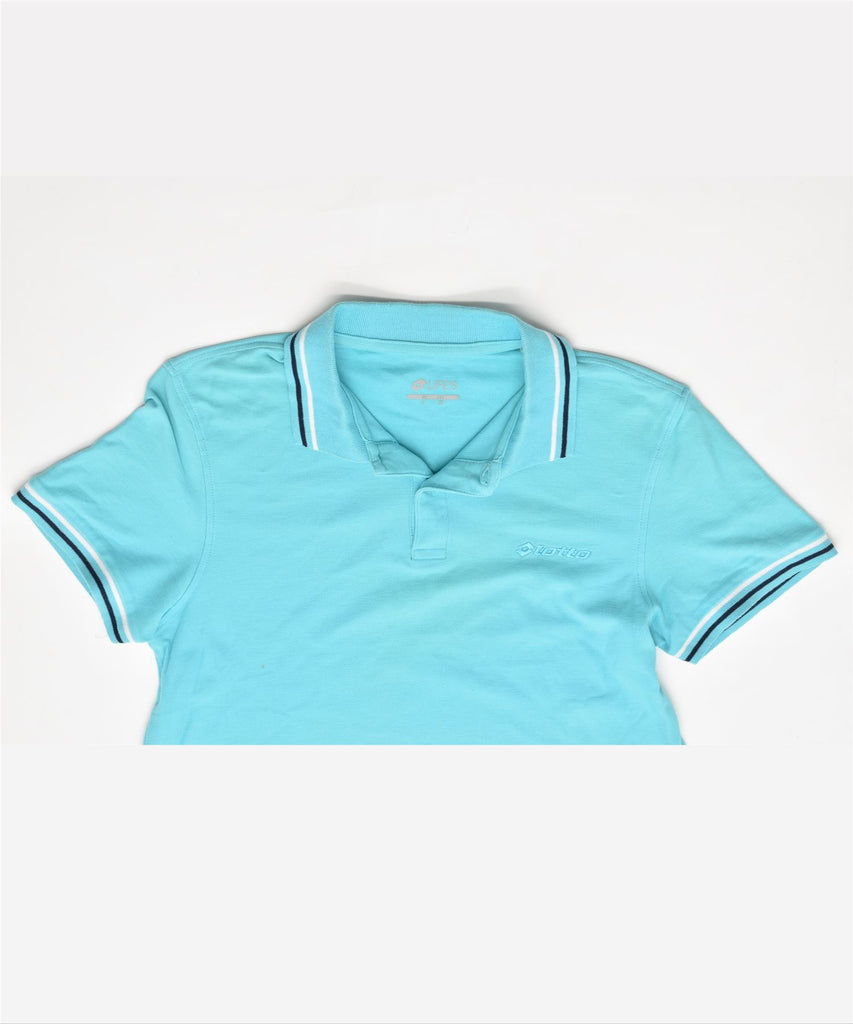 LOTTO Mens Polo Shirt Small Turquoise Cotton | Vintage | Thrift | Second-Hand | Used Clothing | Messina Hembry 