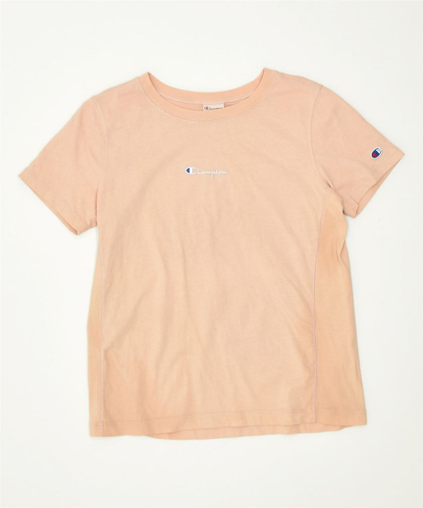 CHAMPION Womens T-Shirt Top UK 14 Medium Orange | Vintage | Thrift | Second-Hand | Used Clothing | Messina Hembry 