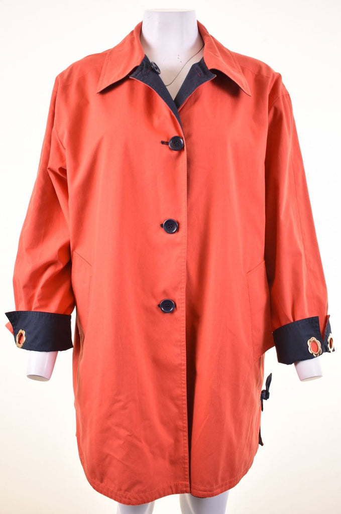 CORLIANO Womens Reversable Coat IT 46 Large Red Navy Blue Polyester - Second Hand & Vintage Designer Clothing - Messina Hembry